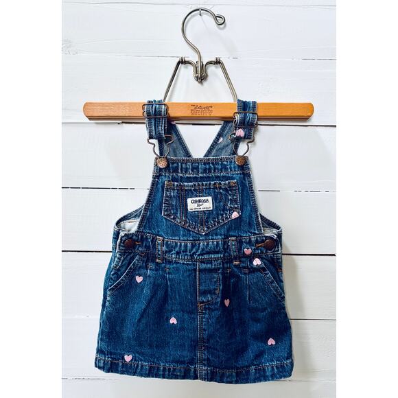 Toddler Girls' OshKosh Denim Hearts Dress, Size 18 months - Picture 1 of 2